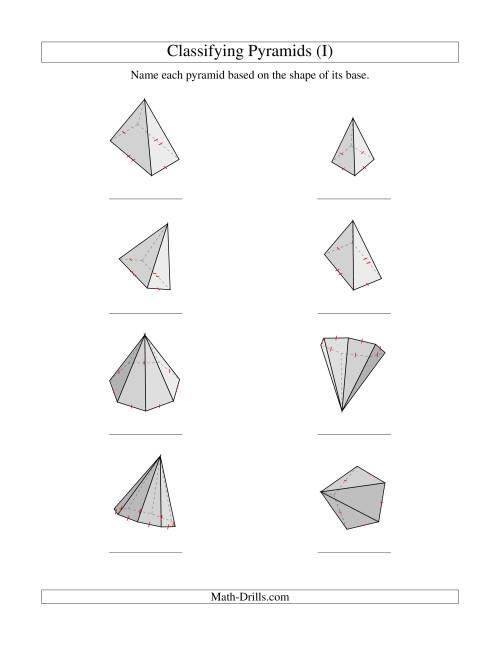 The Classifying Pyramids (I) Math Worksheet