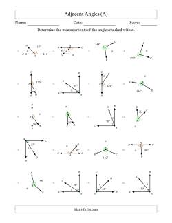 Complementary, Supplementary and Explementary Angle Relationships with Rotated Diagrams