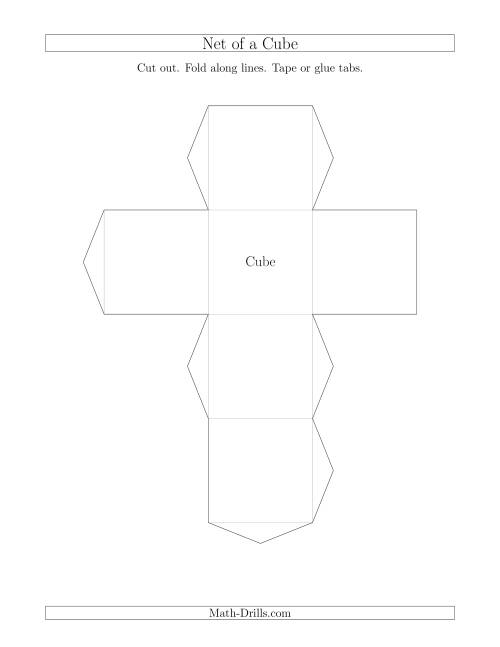The Net of a Cube Math Worksheet