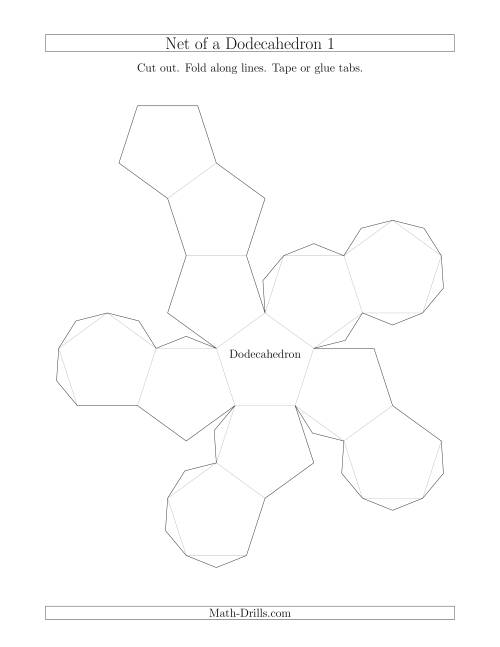 The Net of a Dodecahedron Version 1 Math Worksheet