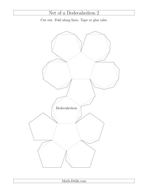 The Net of a Dodecahedron Version 2 Math Worksheet