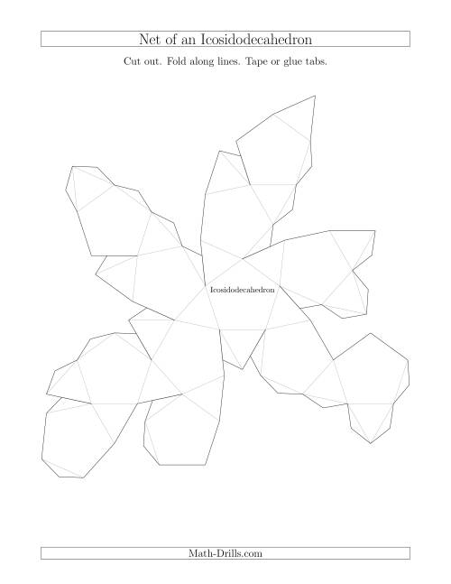 The Net of an Icosidodecahedron Math Worksheet