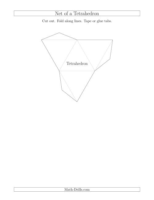 The Net of a Tetrahedron Math Worksheet