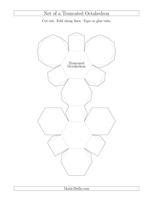 The Net of a Truncated Octahedron Math Worksheet