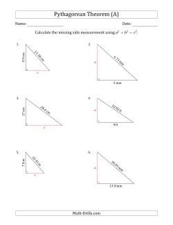 Calculate a Cathetus Using Pythagorean Theorem (No Rotation)