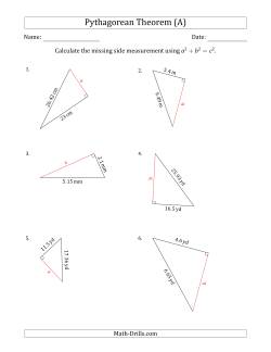 Calculate a Cathetus Using Pythagorean Theorem