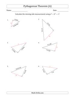 Calculate a Side Measurement Using Pythagorean Theorem