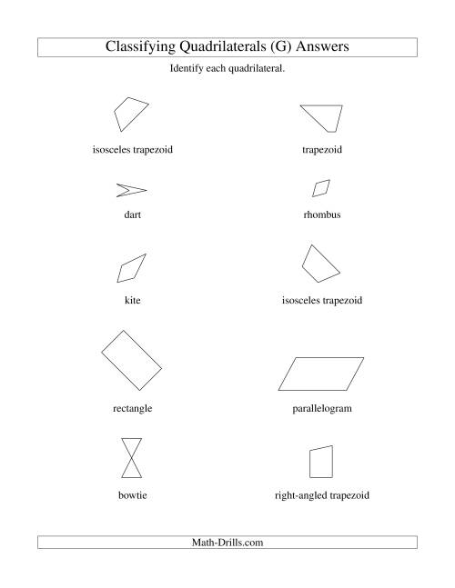 The Classifying Quadrilaterals (G) Math Worksheet Page 2