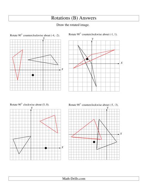 The Rotation of 3 Vertices around Any Point (B) Math Worksheet Page 2