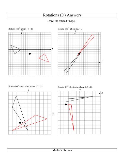 The Rotation of 3 Vertices around Any Point (D) Math Worksheet Page 2