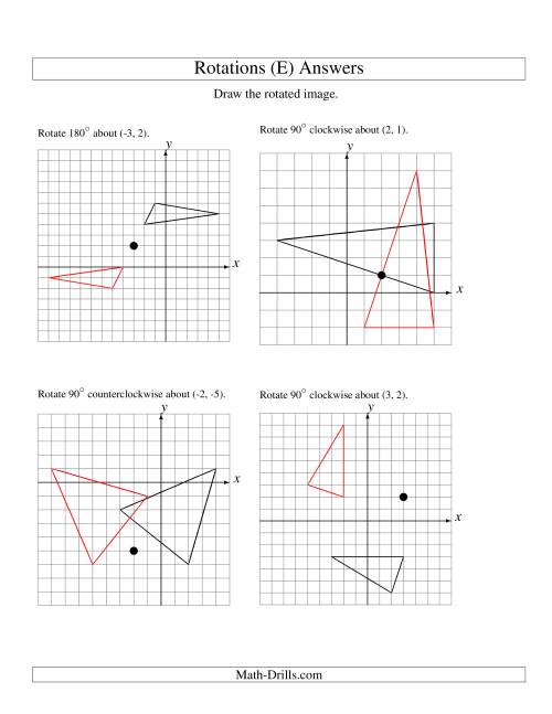 The Rotation of 3 Vertices around Any Point (E) Math Worksheet Page 2