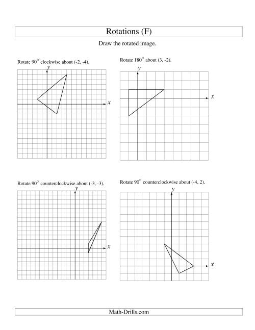 The Rotation of 3 Vertices around Any Point (F) Math Worksheet