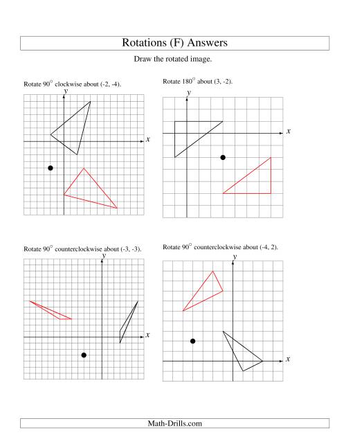 The Rotation of 3 Vertices around Any Point (F) Math Worksheet Page 2