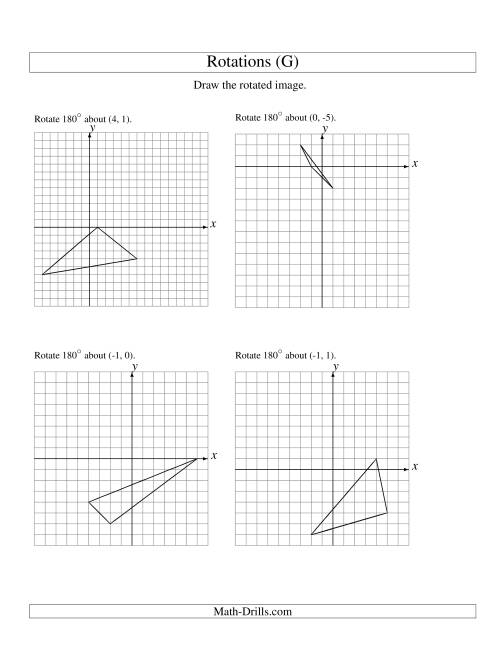 The Rotation of 3 Vertices around Any Point (G) Math Worksheet