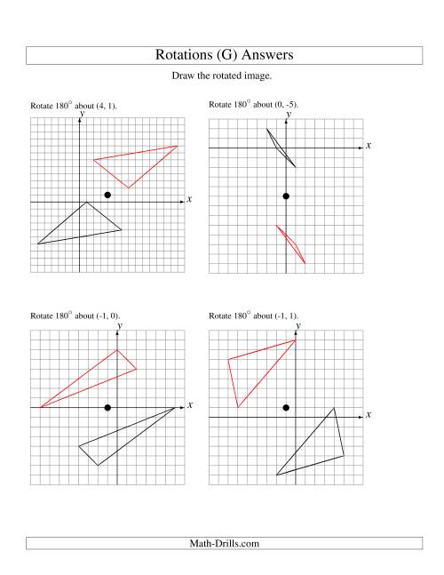 The Rotation of 3 Vertices around Any Point (G) Math Worksheet Page 2