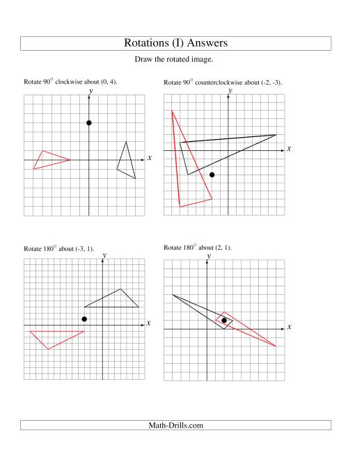 The Rotation of 3 Vertices around Any Point (I) Math Worksheet Page 2
