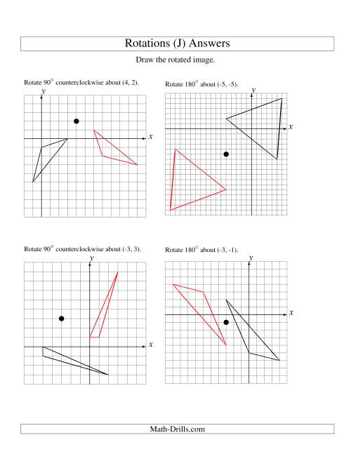 The Rotation of 3 Vertices around Any Point (J) Math Worksheet Page 2