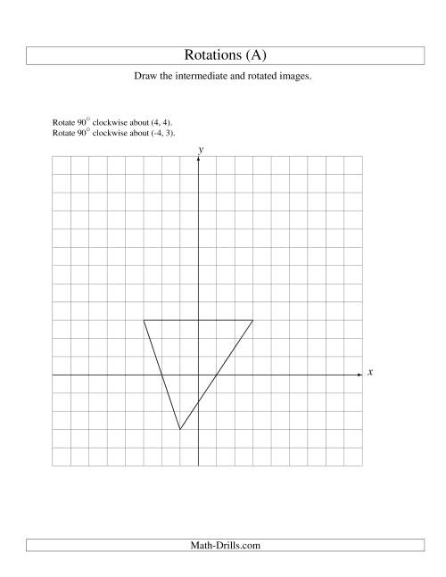 The Two-Step Rotation of 3 Vertices around Any Point (A) Math Worksheet