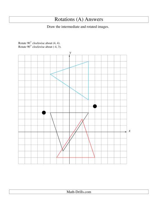 The Two-Step Rotation of 3 Vertices around Any Point (A) Math Worksheet Page 2