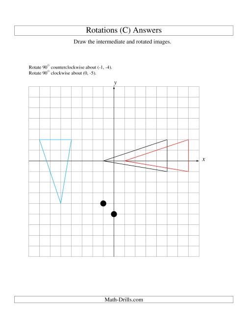 The Two-Step Rotation of 3 Vertices around Any Point (C) Math Worksheet Page 2