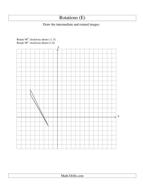 The Two-Step Rotation of 3 Vertices around Any Point (E) Math Worksheet