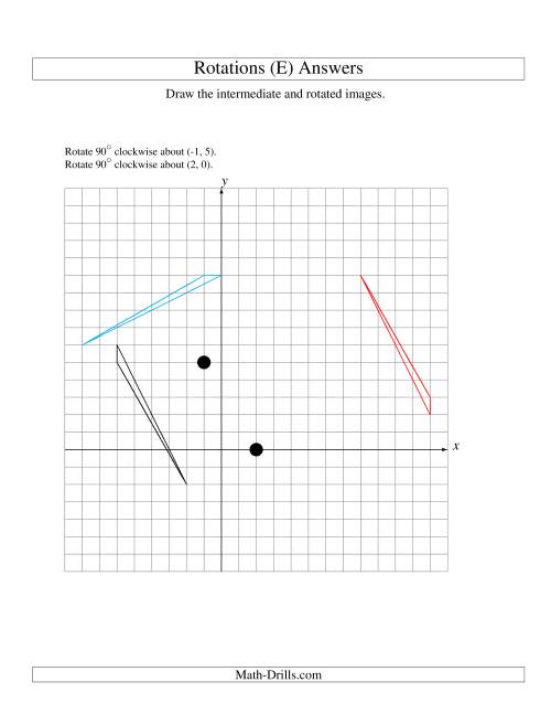 The Two-Step Rotation of 3 Vertices around Any Point (E) Math Worksheet Page 2