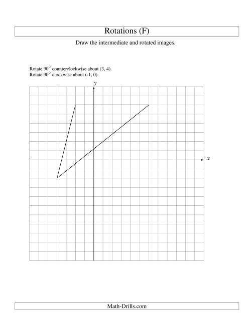 The Two-Step Rotation of 3 Vertices around Any Point (F) Math Worksheet