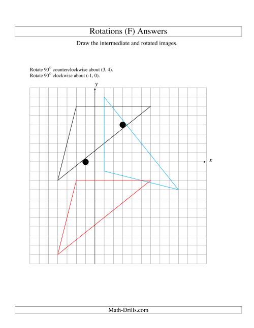The Two-Step Rotation of 3 Vertices around Any Point (F) Math Worksheet Page 2