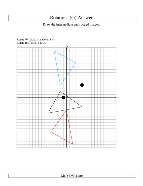 The Two-Step Rotation of 3 Vertices around Any Point (G) Math Worksheet Page 2