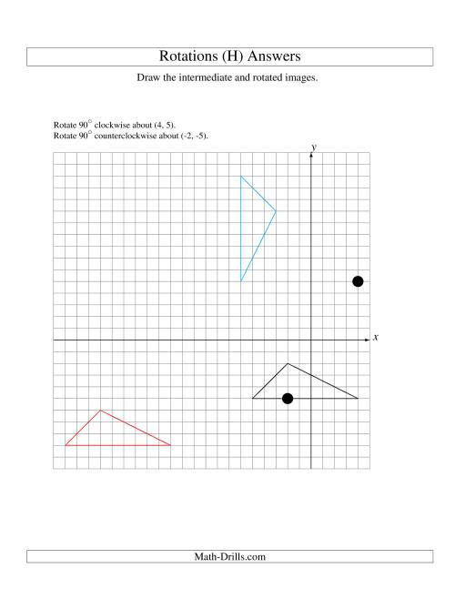 The Two-Step Rotation of 3 Vertices around Any Point (H) Math Worksheet Page 2