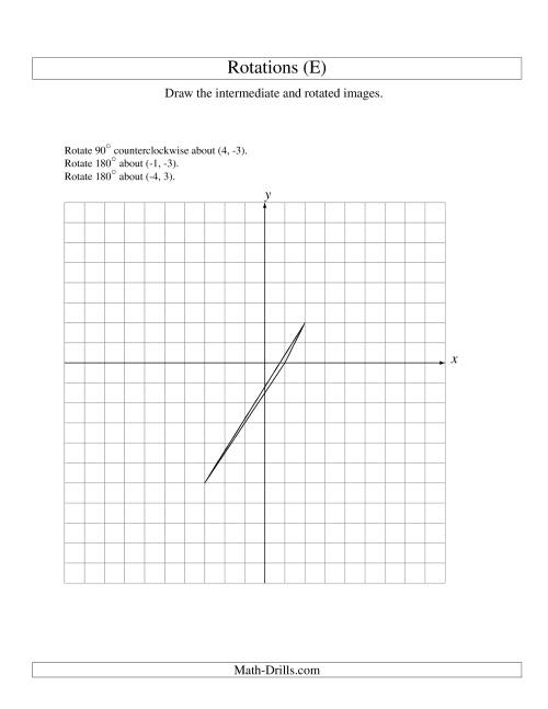 The Three-Step Rotation of 3 Vertices around Any Point (E) Math Worksheet