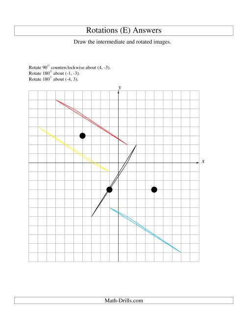 The Three-Step Rotation of 3 Vertices around Any Point (E) Math Worksheet Page 2
