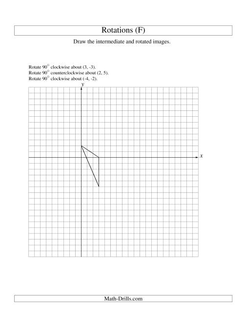 The Three-Step Rotation of 3 Vertices around Any Point (F) Math Worksheet