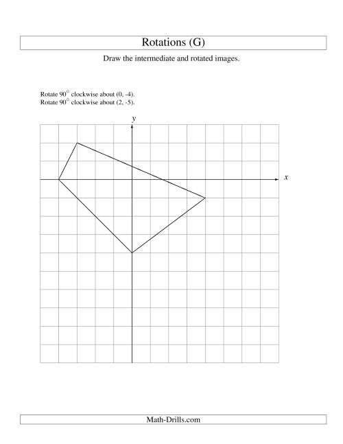 The Two-Step Rotation of 4 Vertices around Any Point (G) Math Worksheet