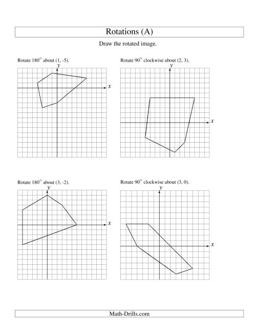 The Rotation of 5 Vertices around Any Point (A) Math Worksheet
