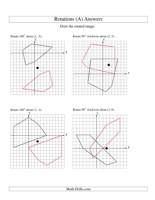 The Rotation of 5 Vertices around Any Point (A) Math Worksheet Page 2