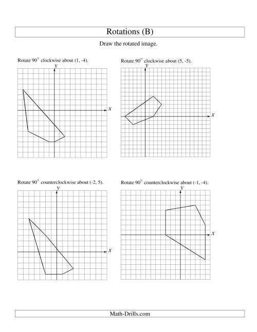 The Rotation of 5 Vertices around Any Point (B) Math Worksheet