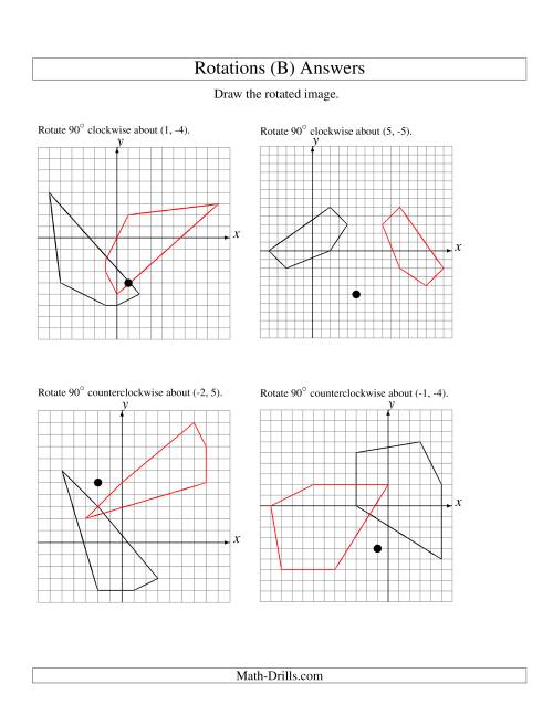 The Rotation of 5 Vertices around Any Point (B) Math Worksheet Page 2