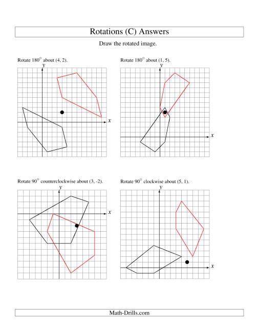 The Rotation of 5 Vertices around Any Point (C) Math Worksheet Page 2