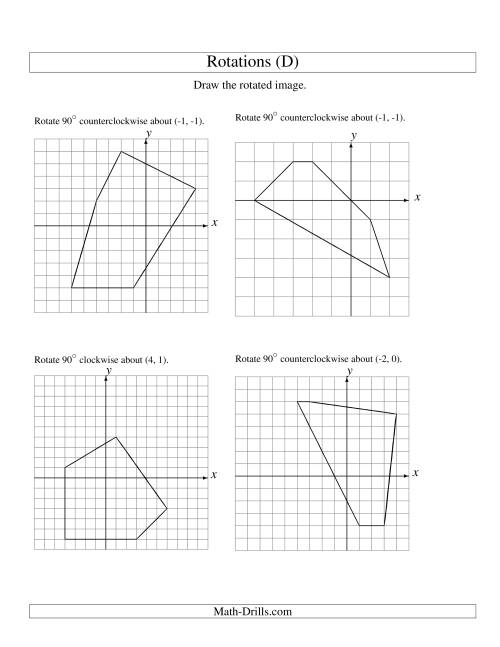 The Rotation of 5 Vertices around Any Point (D) Math Worksheet