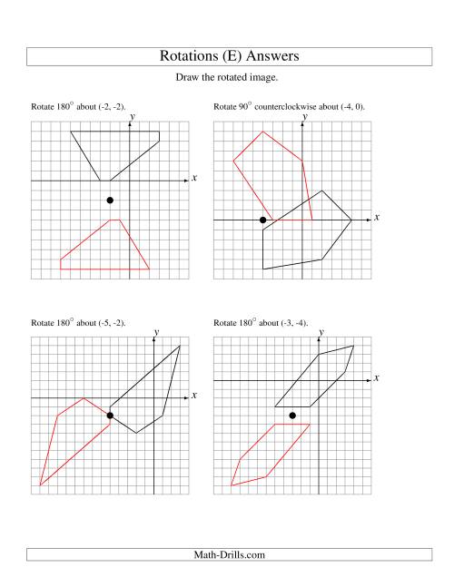 The Rotation of 5 Vertices around Any Point (E) Math Worksheet Page 2