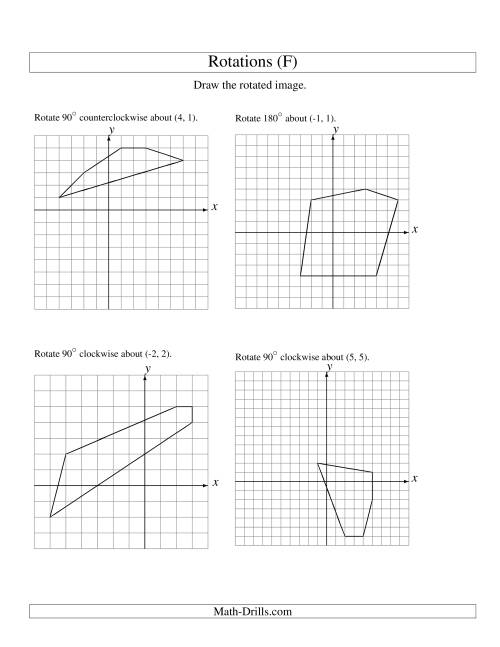 The Rotation of 5 Vertices around Any Point (F) Math Worksheet