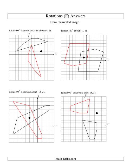 The Rotation of 5 Vertices around Any Point (F) Math Worksheet Page 2