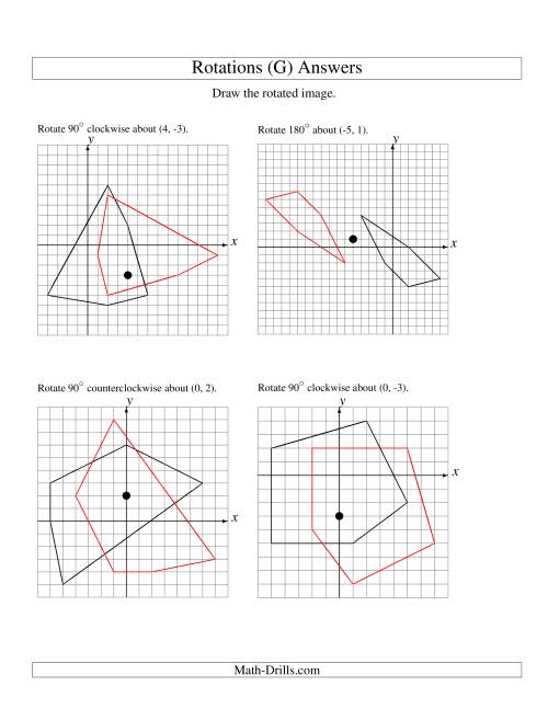 The Rotation of 5 Vertices around Any Point (G) Math Worksheet Page 2