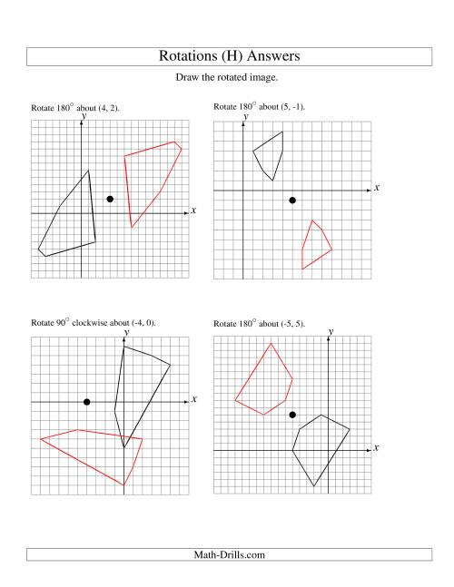 The Rotation of 5 Vertices around Any Point (H) Math Worksheet Page 2