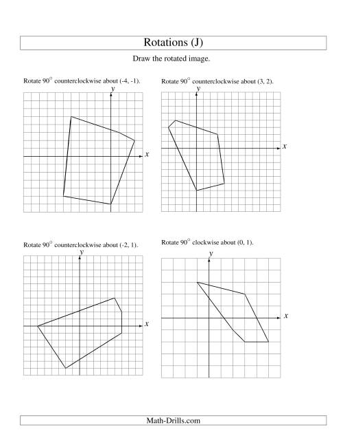 The Rotation of 5 Vertices around Any Point (J) Math Worksheet