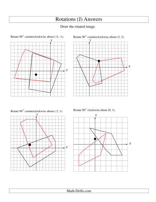 The Rotation of 5 Vertices around Any Point (J) Math Worksheet Page 2
