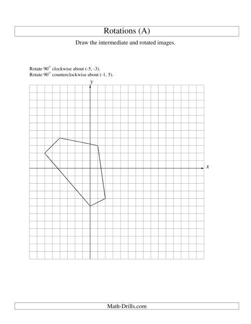 The Two-Step Rotation of 5 Vertices around Any Point (A) Math Worksheet