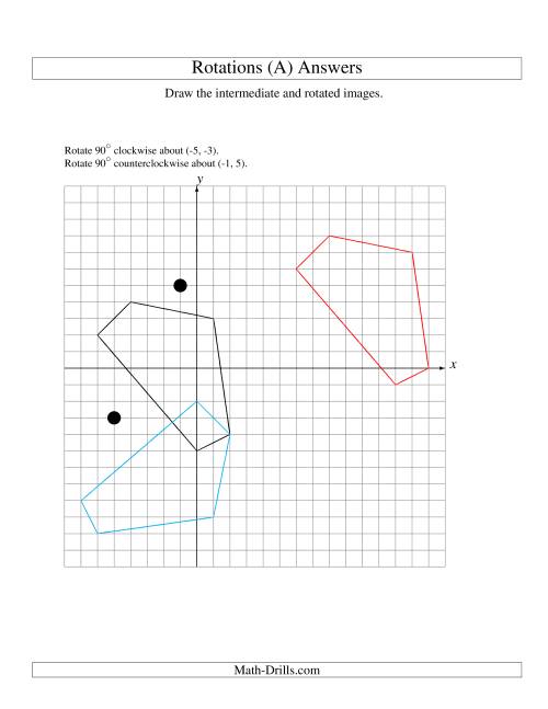 The Two-Step Rotation of 5 Vertices around Any Point (A) Math Worksheet Page 2