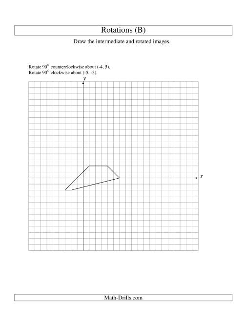 The Two-Step Rotation of 5 Vertices around Any Point (B) Math Worksheet
